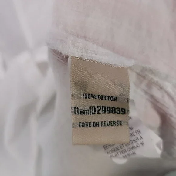 LL Bean Cotton Gauzy Long Sleeve Button Up Shirt Womens Medium Sheer White Beach - Picture 10 of 13